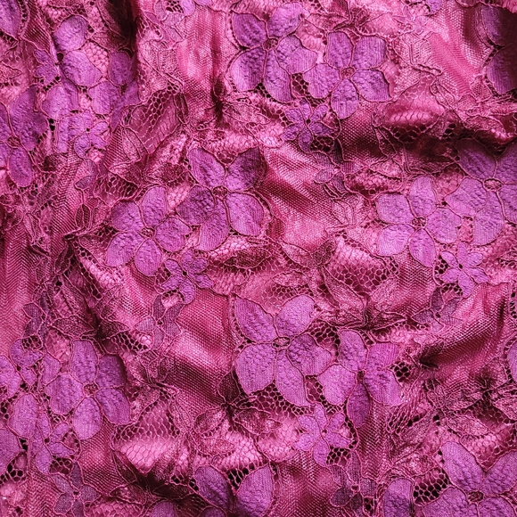 BloomChic blouse red lace shirt top floral wine burgundy feminine plus size 18 - Picture 10 of 10